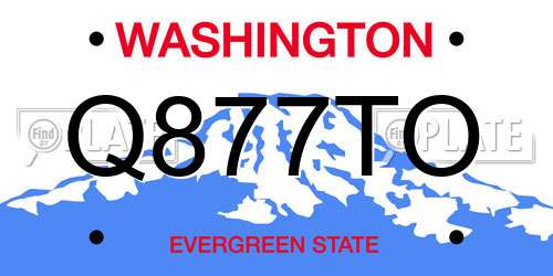 Q877TO Washington License Plate