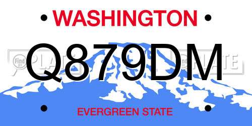 Q879DM Washington License Plate