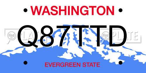 Q87TTD Washington License Plate