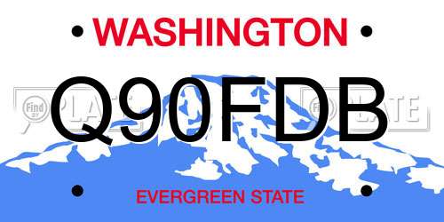 Q90FDB Washington License Plate