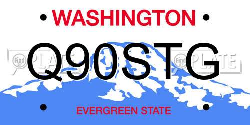 Q90STG Washington License Plate