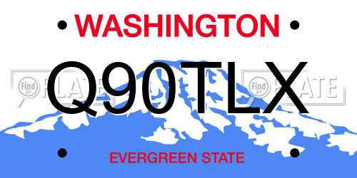 Q90TLX Washington License Plate