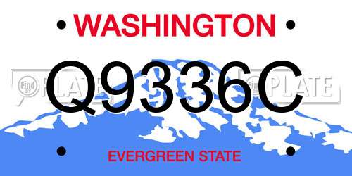 Q9336C Washington License Plate