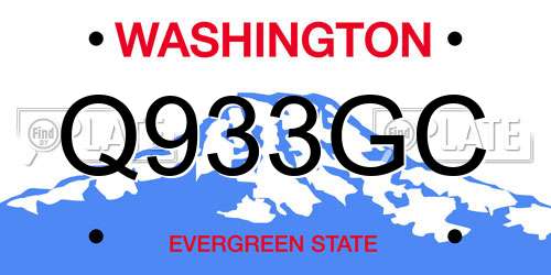Q933GC Washington License Plate