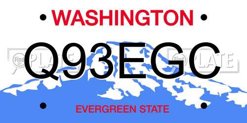 Q93EGC Washington License Plate