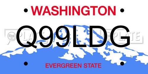 Q99LDG Washington License Plate