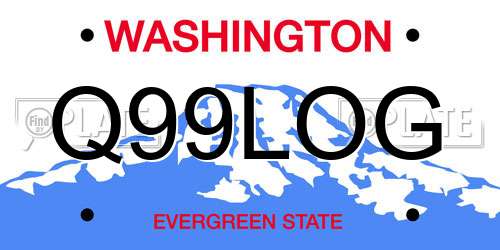 Q99LOG Washington License Plate