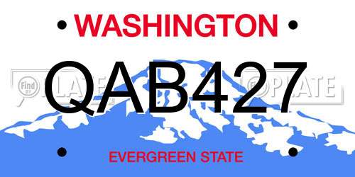 QAB427 Washington License Plate