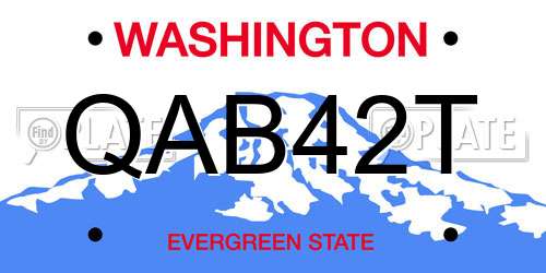 QAB42T Washington License Plate
