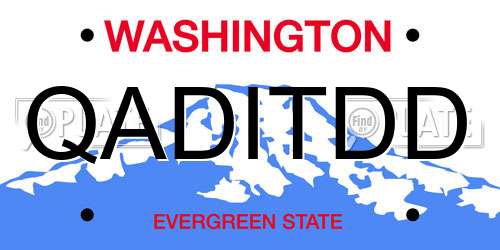 QADITDD Washington License Plate