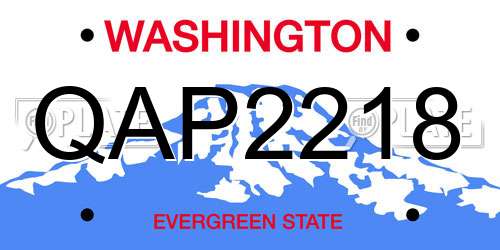 QAP2218 Washington License Plate