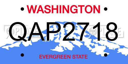QAP2718 Washington License Plate