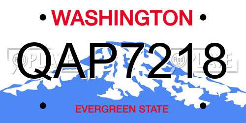 QAP7218 Washington License Plate