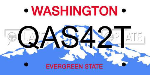 QAS42T Washington License Plate