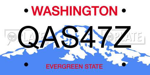 QAS47Z Washington License Plate