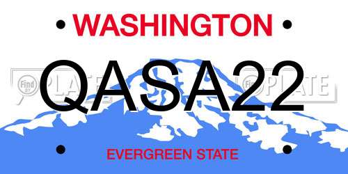 QASA22 Washington License Plate