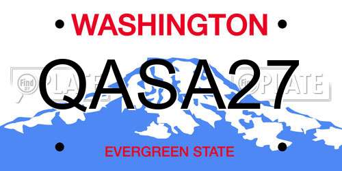 QASA27 Washington License Plate