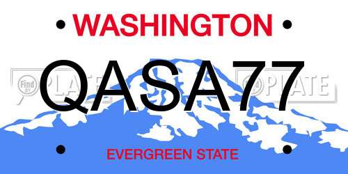 QASA77 Washington License Plate