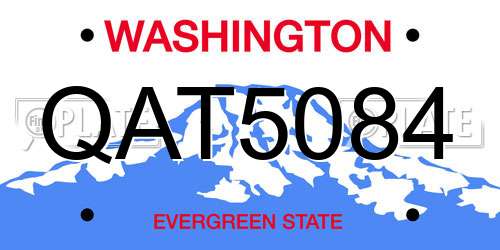 QAT5084 Washington License Plate