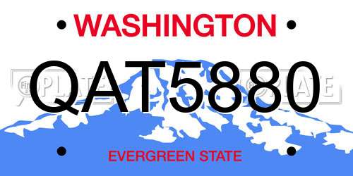 QAT5880 Washington License Plate