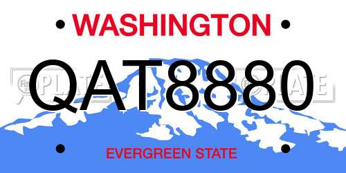 QAT8880 Washington License Plate