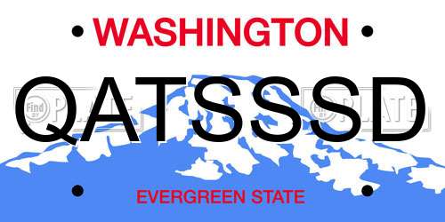 QATSSSD Washington License Plate
