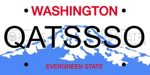 QATSSSO Washington License Plate