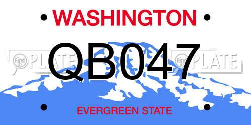 QB047 Washington License Plate