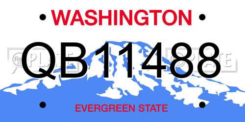 QB11488 Washington License Plate