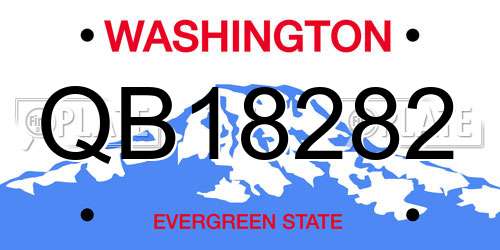 QB18282 Washington License Plate