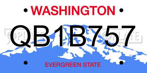 QB1B757 Washington License Plate