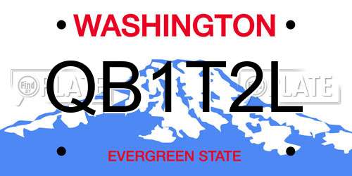 QB1T2L Washington License Plate