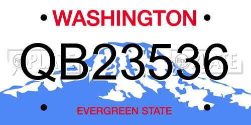 QB23536 Washington License Plate