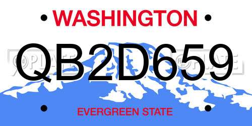 QB2D659 Washington License Plate