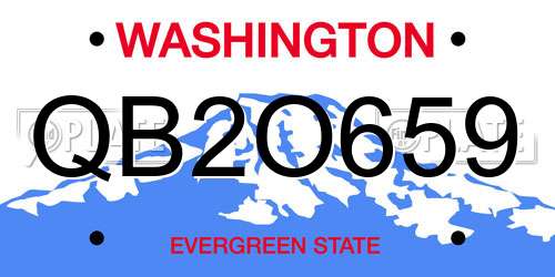 QB2O659 Washington License Plate