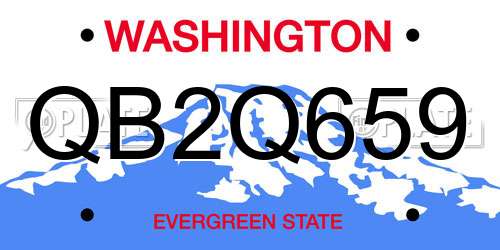 QB2Q659 Washington License Plate