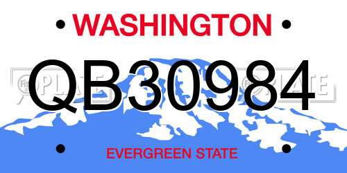 QB30984 Washington License Plate