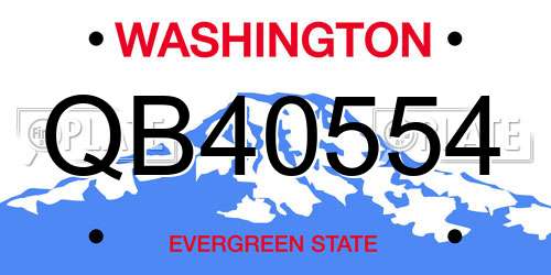QB40554 Washington License Plate