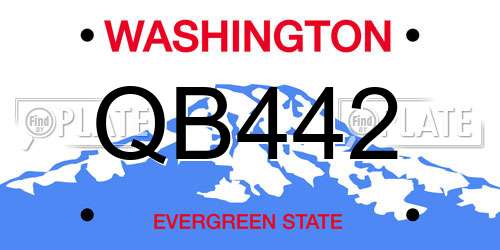 QB442 Washington License Plate