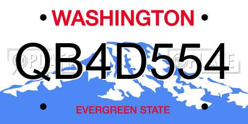 QB4D554 Washington License Plate