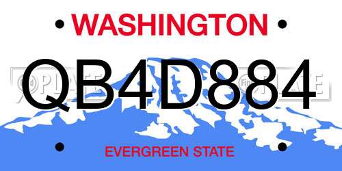 QB4D884 Washington License Plate