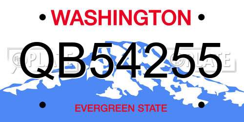 QB54255 Washington License Plate