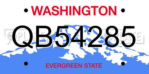 QB54285 Washington License Plate