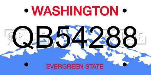 QB54288 Washington License Plate