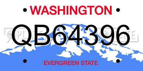 QB64396 Washington License Plate