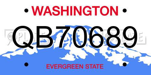 QB70689 Washington License Plate