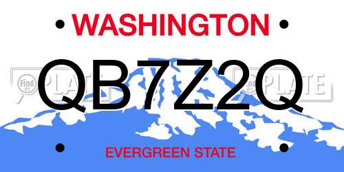 QB7Z2Q Washington License Plate