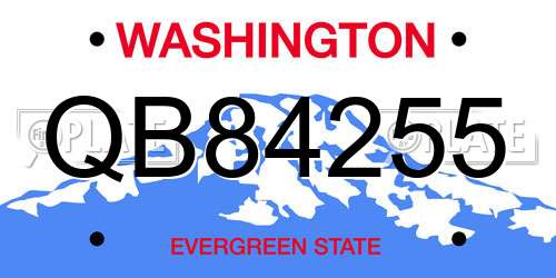 QB84255 Washington License Plate