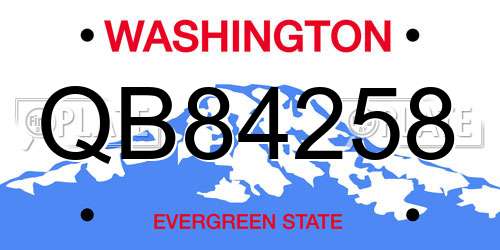 QB84258 Washington License Plate