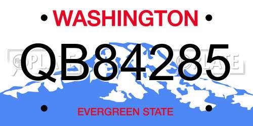 QB84285 Washington License Plate